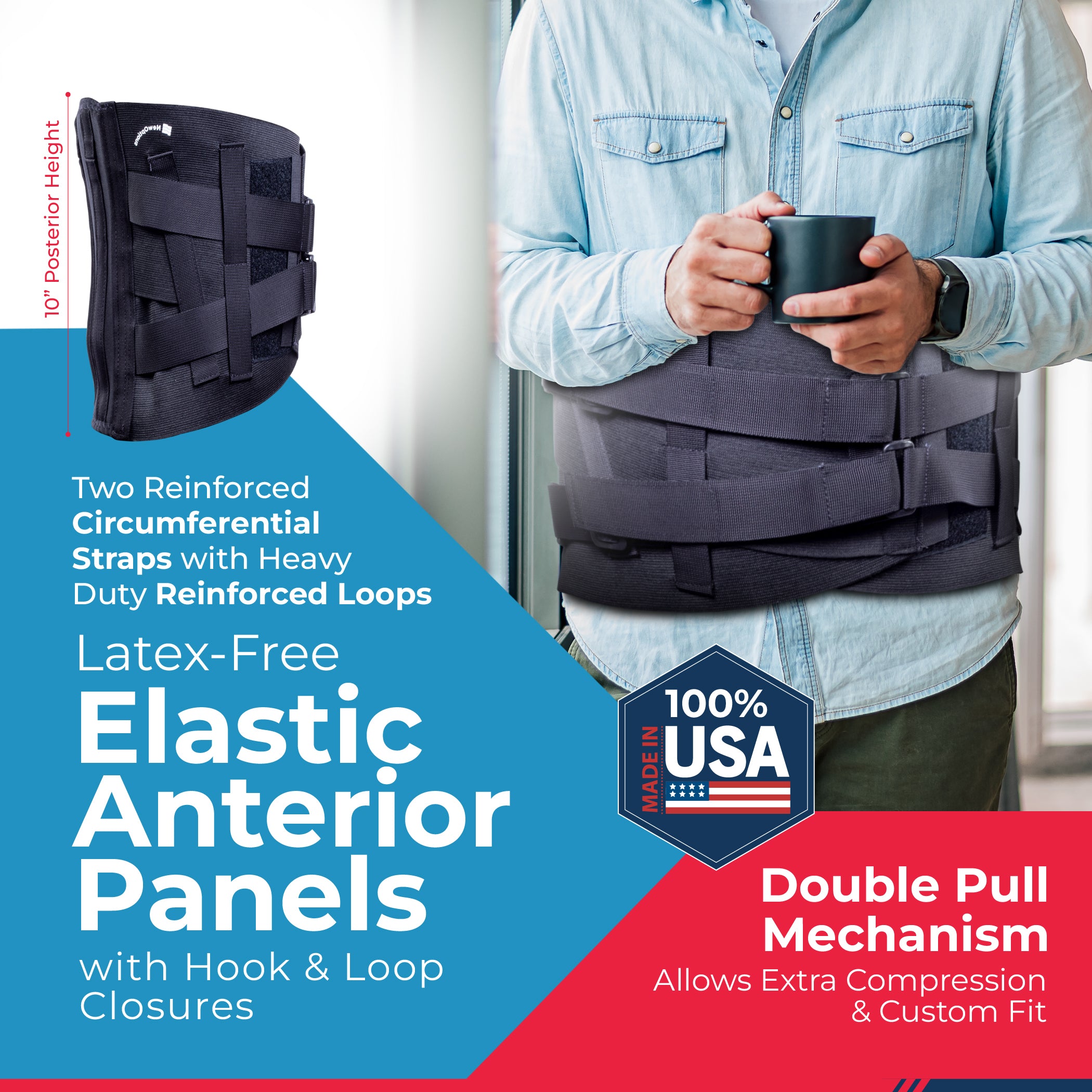 L1: soporte lumbar elástico con bolsillo de neopreno – New Options