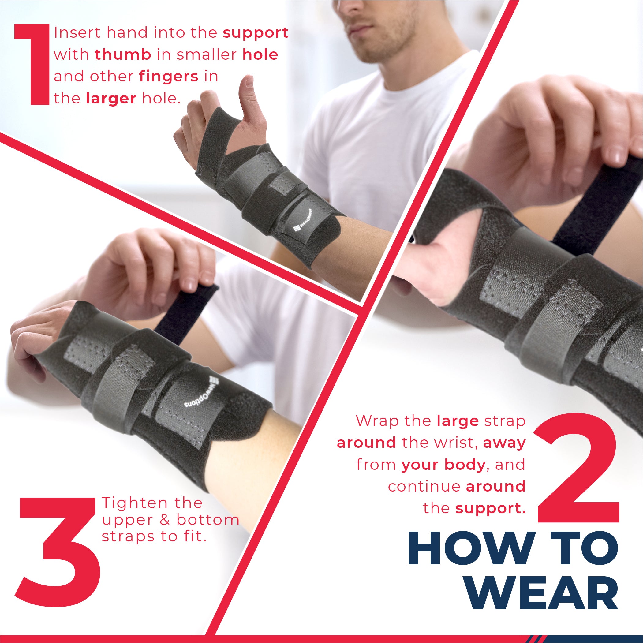 Wrist Brace Adjustable for Carpal Tunnel Fitness Adult Universal