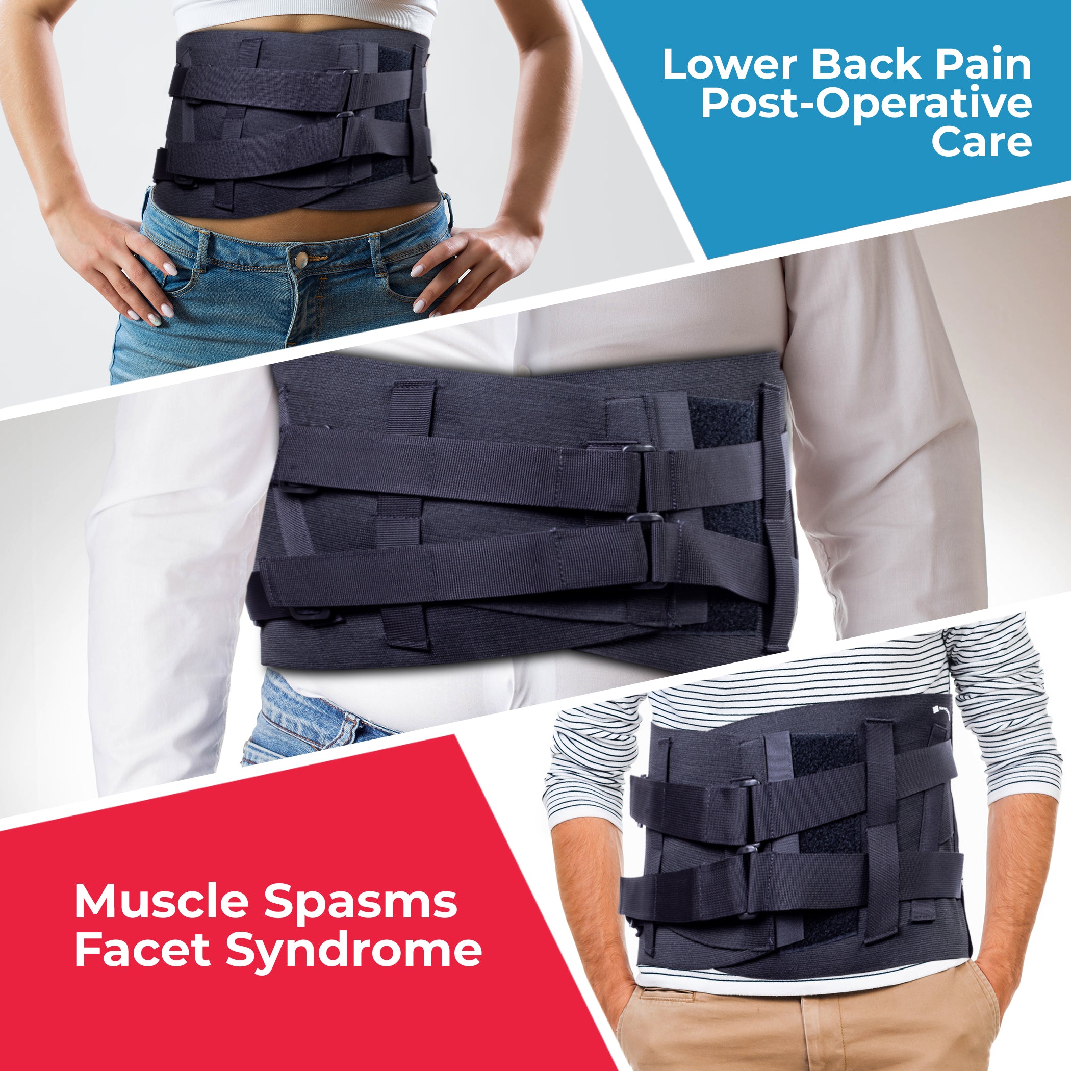 Elastic Back Brace with Rigid Removable Tall Back Panel – Pro